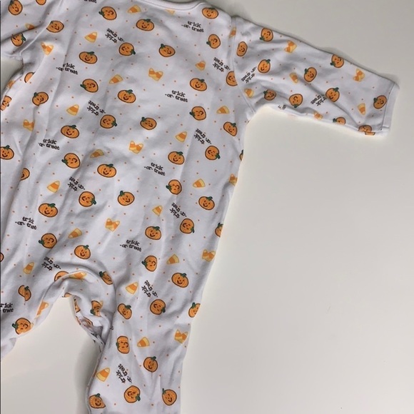 Little Me Trick or Treat Pumpkin Footed pajamas - Picture 7 of 7